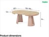 MEBLINI Esstisch Rund Ausziehbar aus Metall - 120-196x76 cm - CONEY - Sonoma Eiche/Kupferfarbe - Loft - Esszimmertisch Modern - Küchentisch - Ausziehtisch - Round Dining Table Bild 3