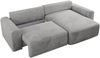 MKS Meble 'Nelson' Ecksofa mit Schlaffunktion und Bettkasten, L-form, Hellgrau, Velours Bild 5