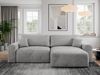 MKS Meble 'Nelson' Ecksofa mit Schlaffunktion und Bettkasten, L-form, Hellgrau, Velours Bild 2