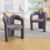 Ergonomischer Sessel im 2er-Set, Teddy-Flor-Bezug, grau, Massivholz, 61x52x71 cm Bild 2