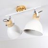 hofstein Deckenleuchte »Verago« Deckenlampe aus Metall in Weiß/Holzoptik, ohne Leuchtmittel, mit verstellbaren Strahlern, 2xE27, Spot im Retro/Vintage Design Bild 2