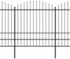 vidaXL Gartenzaun mit Speerspitze Stahl 1603,5 x 200 cm Schwarz 277756 Bild 2