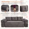 HAUSS SPOLE Schlafsofa 3-Sitzer Klappsofa aus Cord,Loungesofa mit Getränkehalter & Taschen, Cord-Multifunktionssofa mit hochdichtem Schaumstoff und Reißverschluss, Dreisitzer ausklappbare Schlafcouch-Funktion Bild 4