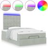 vidaXL Ottoman-Bett mit Matratzen & LEDs Hellgrau 120x190 cm Samt 3314450 Bild 5