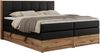 Boxspringbett, Doppelbett mit zwei 7 Härtezonen Multipocket-Matratzen, Bettkästen, Eiche Wotan Holzrahmen, Polsterbett mit Topper-Matratze - ALBERO 1 KING - 140 x 200 cm - Schwarz Kunstleder - H4 Bild 4