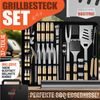 KESSER® Grillbesteck Set 37-teilig Grillzubehör aus rostfreiem Edelstahl Grillset mit Grillzange, Grillwender, 4in1 Grillspatel, Grillgabel, Grill-Spieß, Thermometer, Korkenzieher, Grillmatte & Tasche Beige Bild 1