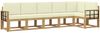vidaXL Outdoor-Sofagarnitur mit Kissen 6 pcs Weiß und Creme Polyester 3387709 Bild 2