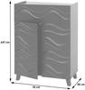 Kommode HWC-N86, Schrank Sideboard Anrichte, 3D-Wellen-Design Push-to-open Türen 107x76x36cm ~ schwarz Bild 3