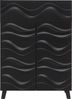 Kommode HWC-N86, Schrank Sideboard Anrichte, 3D-Wellen-Design Push-to-open Türen 107x76x36cm ~ schwarz Bild 5