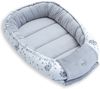 Loolay Kuschelnest BABYNEST SOLO Premium Babyausstattung - Baumwolle & Samt Velours, (MUSTER: GRAU Samt Velour/ Pustelblume Weiß, 1-tlg, Liebevoll handgefertigt Nestchen! Geborgenheit Komfort für Neugeborene), Premium Ausstattung - 100% Europäische Sto... Bild 2