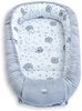 Loolay Kuschelnest BABYNEST SOLO Premium Babyausstattung - Baumwolle & Samt Velours, (MUSTER: GRAU Samt Velour/ Pustelblume Weiß, 1-tlg, Liebevoll handgefertigt Nestchen! Geborgenheit Komfort für Neugeborene), Premium Ausstattung - 100% Europäische Sto... Bild 3