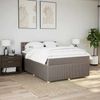 vidaXL Boxspringbett mit Matratze Taupe 160x200 cm Stoff 3289825 Bild 4