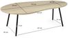 Couchtisch Nierenform Mango Massivholz white wash 122 cm - Wohnzimmertisch Holz - Sofatisch Retro - Beistelltisch Metall Gestell - Design Tisch Handmade Bild 4