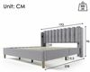 Merax Polsterbett 180 x 200 cm Doppelbett mit USB Typ C Ladefunktion, Bettgestell mit Lattenrost, Gepolstertes bett in Grau Bild 4