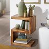 Beistelltisch MUMBAI Massivholz Sheesham S Cube 60cm hoch Wohnzimmer-Tisch Design braun Landhaus-Stil Couchtisch Bild 2