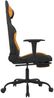 Gaming-Stuhl mit Fußstütze Schwarz und Orange Stoff, Drehbar [3143727] Bild 4