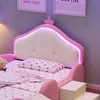 Prinzessinbett mit LED-Streifen und Rutsche, 90x200 cm, Mädchenbett, Polsterbett für Mädchen, Einzelbett, Spielbett, Kunstleder Bild 4