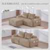 Modulares 2-Sitzer Cordsofa m. Hocker, Getränkehalter, Tasche, Khaki Bild 3
