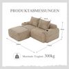 Modulares 2-Sitzer Cordsofa m. Hocker, Getränkehalter, Tasche, Khaki Bild 4