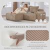 Modulares 2-Sitzer Cordsofa m. Hocker, Getränkehalter, Tasche, Khaki Bild 5