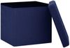 vidaXL Hocker mit Stauraum Blau Leinenoptik 338767 Bild 4