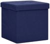 vidaXL Hocker mit Stauraum Blau Leinenoptik 338767 Bild 2