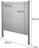 WPC-Sichtschutz Sarthe, Windschutz Zaun, WPC-Pfosten zum Einbetonieren ~ Basiselement, 195cm grau Bild 3