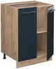 Küchenunterschrank Fame-Line Dunkelblau Hochglanz 60 cm , AP Eiche Vicco Bild 4