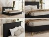 Design Polsterbett LUMARO CLASSIC 160 x 200 cm mit Lattenrost & 12cm hohen Füßen, Doppelbett mit Kopfteil, Konfigurierbar, Foam Matratze - Schwarz Kunstleder - MIRO LUX Bild 2
