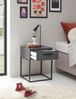 SUNA Nachttisch in Graphit - Moderner Nachtschrank mit Schublade und schwarzem Metallgestell - 40 x 52 x 38,5 cm (B/H/T) Bild 5