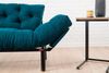 Dmora 2-Sitzer SchlafsofaGuchol, Verwandelbares Sofa, Lineare Stoffstruktur, Schlafsessel mit Stauraum, 155x70 h85 cm, Hellblau Bild 5