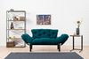 Dmora 2-Sitzer SchlafsofaGuchol, Verwandelbares Sofa, Lineare Stoffstruktur, Schlafsessel mit Stauraum, 155x70 h85 cm, Hellblau Bild 2