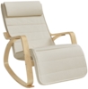 Songmics Schaukelstuhl Schaukelsessel, bis 150 kg belastbar, natur Armlehnen, Beige, 121,5 x 67 x 84 cm