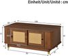 Couchtisch 100 x 50 x 42 cm mit Rattan-Schiebetüren, Stauraum, MDF in Nussbaumoptik Bild 5
