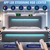 Merax Doppelbett 160x200 cm Polsterbett mit Stauraum, hydraulisches Bett, LED-Beleuchtung mit App-Steuerung, USB- & Type-C-Ladeanschlüsse, Samt, Grau Bild 2