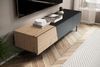 Lowboard Schwarz mit Eiche-Dekor 150x40x40 cm TV-Kommode Modern, Design TV-Sc... Bild 5