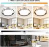 ZMH LED Deckenleuchte Wohnzimmer Lampe - Schlafzimmer Deckenlampe Schwarz Modern Beleuchtung Fernbedienung Rund Design Mit Dimmbar Wohnzimmerlampe Für Küche Büro Jugendzimmer Flurlampe Kinderzimmer Bild 2
