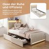 PXloue Polsterbett LED Doppelbett 140x200 cm mit Ladefunktion und 4 Schubladen Polsterbett (Geeignet für Jugendliche und Erwachsene), Stauraumbett, mit RGB-LED, Lattenrost und praktischen Schubladen Bild 4
