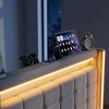 PXloue Polsterbett LED Doppelbett 140x200 cm mit Ladefunktion und 4 Schubladen Polsterbett (Geeignet für Jugendliche und Erwachsene), Stauraumbett, mit RGB-LED, Lattenrost und praktischen Schubladen Bild 3