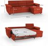 Dmora Schlafsofa mit Halbinsel Tolle, Verwandelbares Ecksofa für das Wohnzimmer, gepolstert, abnehmbar, 100 % Made in Italy, 285x160 h100 cm, Orange Bild 3