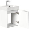 Posseik Badmöbel-Set Gäste WC Raumspar-Waschplatz "Cubi 40 cm" weiß Hochglanz Bild 3