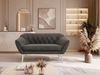 Polstersofa PIRS 2 Skandinavisches Sofa 2-Sitzer, Sofa mit Wellenfederung, Breite 140 cm, weiße Füße Hoher Sitzkomfort - Dunkelgrau Velvet Bild 3