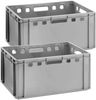 2 Stück E3 Fleischkiste grau Eurobox lebensmittelecht - Lagerkisten Aufbewahrungsbox Kisten 60x40x30 Stapelbar, Made in Germany Bild 1