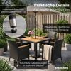 STEELSØN 'Fawaris' Polyrattan Sitzgruppe Outdoor 5-tlg, Gartenmöbel Set aus 4 Stühlen und Tisch inkl. Kissen, Akazienholz, schwarz, wetterfest für 4 Personen Bild 3