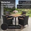 STEELSØN 'Fawaris' Polyrattan Sitzgruppe Outdoor 5-tlg, Gartenmöbel Set aus 4 Stühlen und Tisch inkl. Kissen, Akazienholz, schwarz, wetterfest für 4 Personen Bild 4