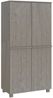 Kleiderschrank, Massivholz Kiefer, hellgrau, 89 x 50 x 180 cm Bild 2