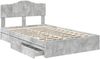 vidaXL Aufbewahrungsbett Beton Grau 135 x 190 cm Holzwerkstoff 3413106 Bild 5