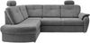 Ecksofa >Elli< Schlaffunktion, Stauraum, 2 Kopfstützen, grau - 264x92x180cm (BxHxT) Bild 5