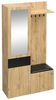 KLAM HOME Garderoben-Set Garderobenset mit 5 Garderobenhaken, Spiegel, Schuhschrank, (Kleiderschrank-Set, 1-St, versteckter Stauraum), Einbauschrank mit oberen Regalen, Schubladen, oberen Ablagefächern Bild 4