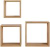 Carryhome 'KIM' Wandregal 3er-Set Wandmontage, MDF Eiche Artisan, 28 x 28 x 11.8 cm, belastbar bis 5 kg Bild 3